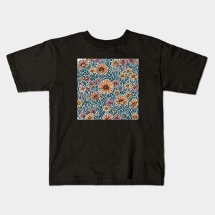 Daisies Minimalist Positive Retro Flora Vintage Since Kids T-Shirt